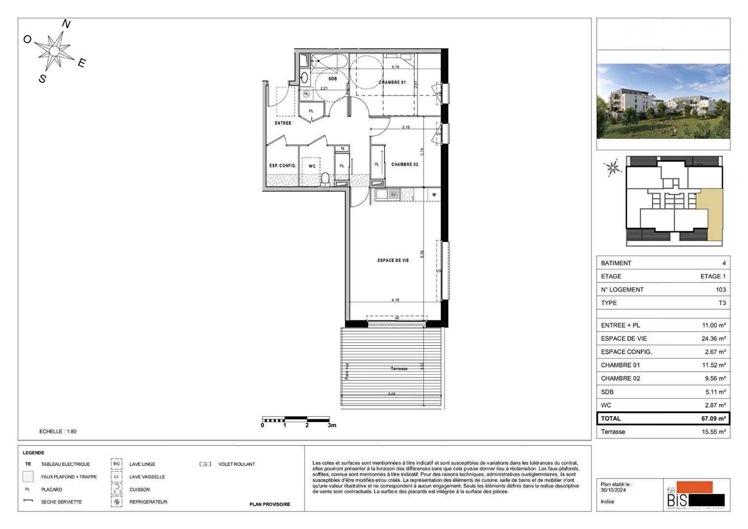 SCIEZ - Appartement T3 - 67.09m²