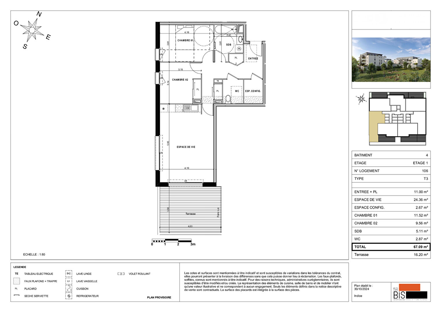 SCIEZ - Appartement T3 - 67.09m²