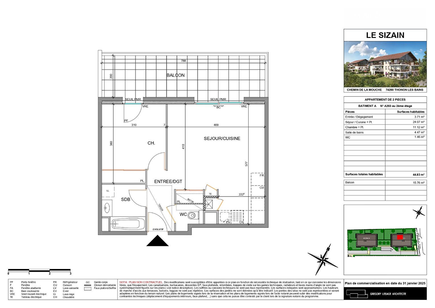 Photo Nouveauté - THONON LES BAINS - Appartement T2 image 2/4