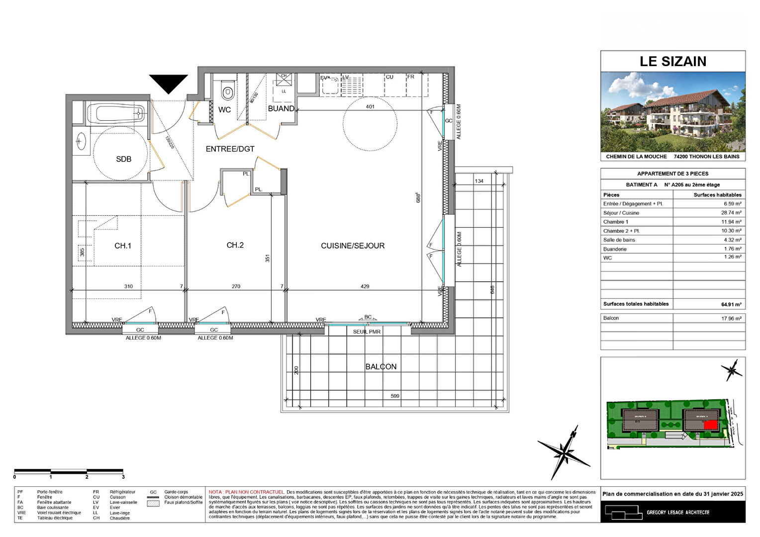 Photo Nouveauté - THONON LES BAINS - Appartement T3 image 2/5