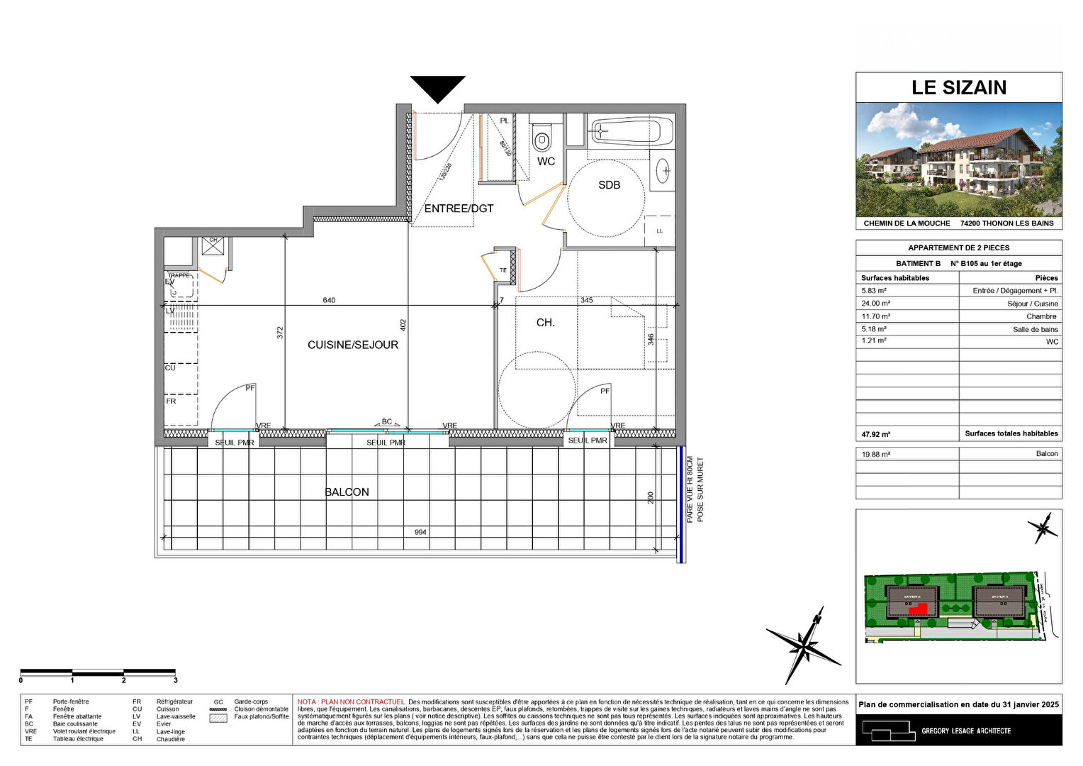 Photo Nouveauté - THONON LES BAINS - Appartement T2 image 2/4