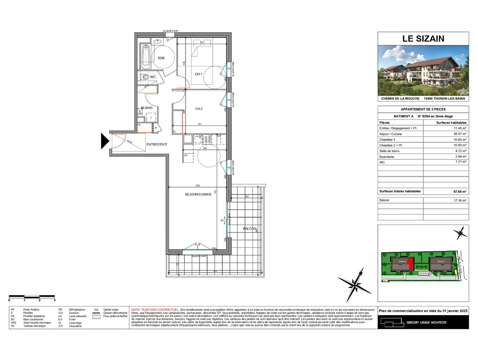 Photo Nouveauté - THONON LES BAINS - Appartement T3 image 2/4