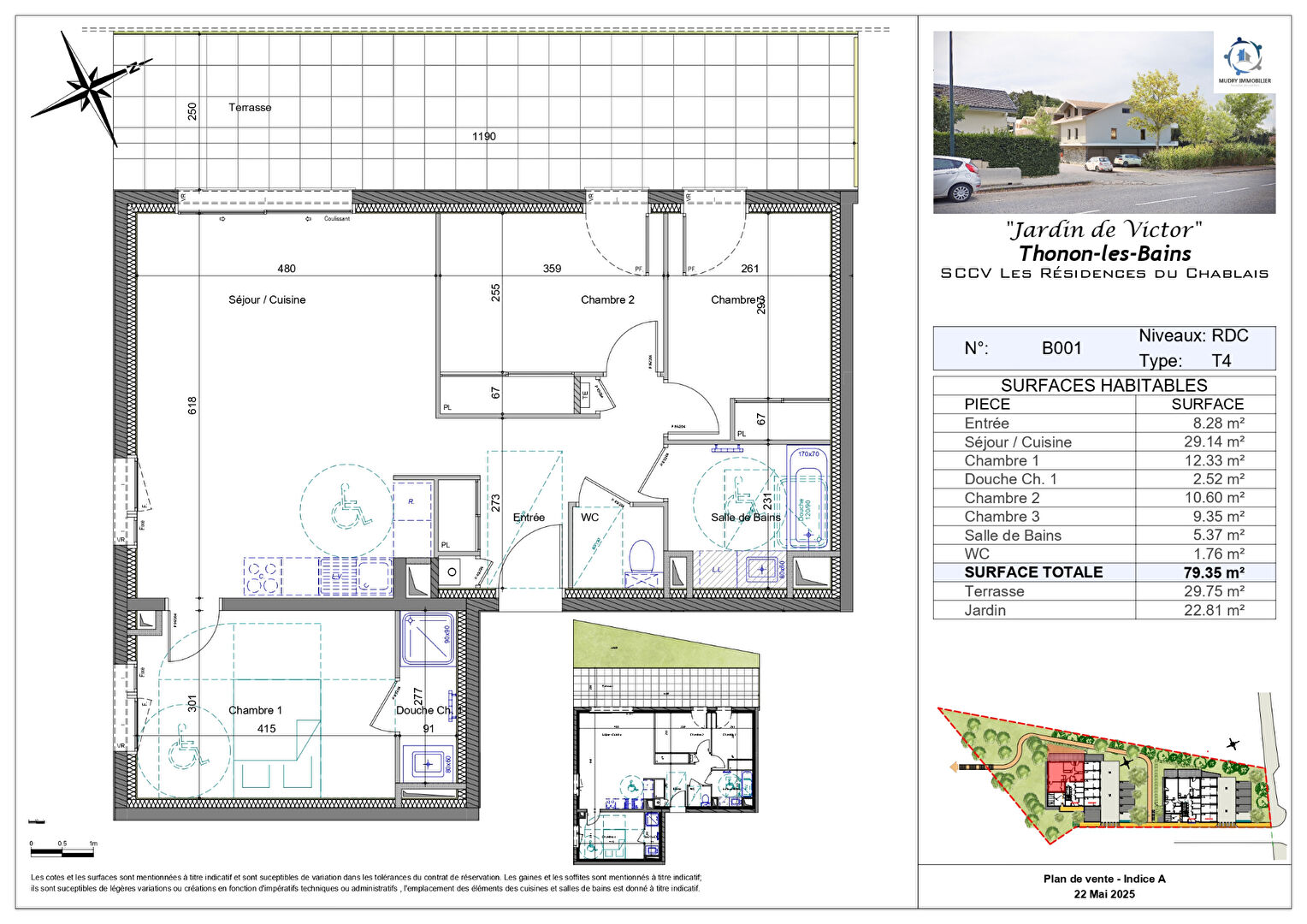 THONON quartier Ripaille / Concise - T4 en rez avec garage, parking et cave