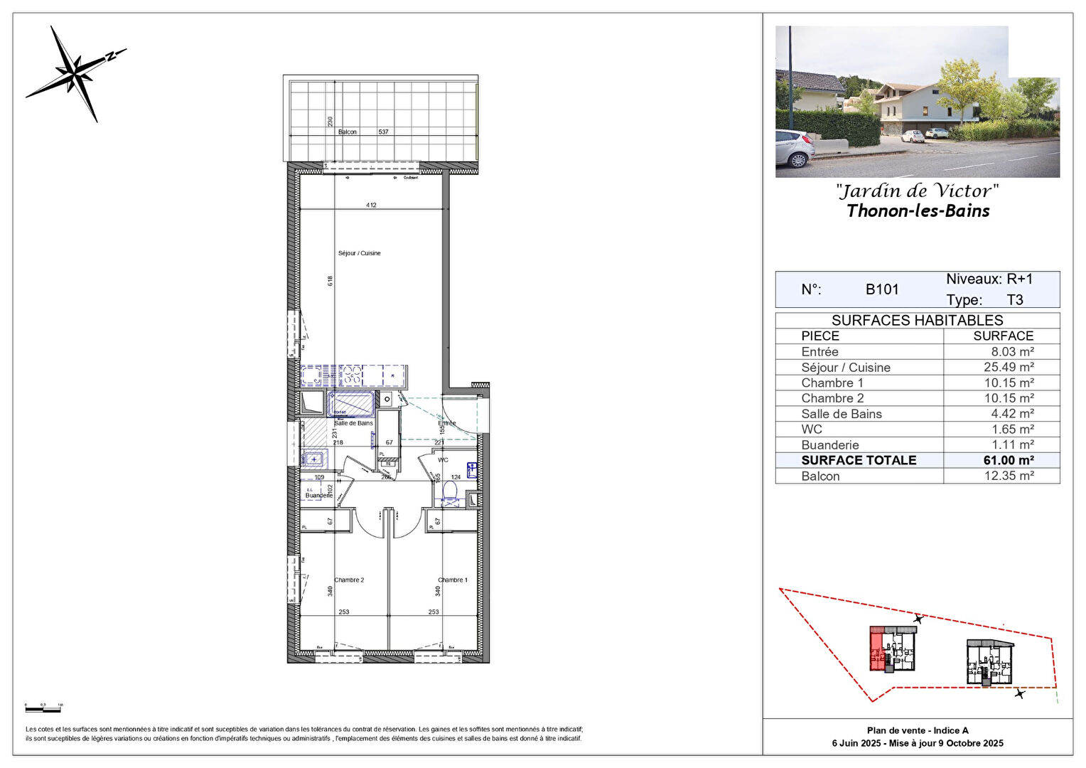 Photo THONON quartier Ripaille / Concise - T3 avec balcon, garage et cave image 4/6