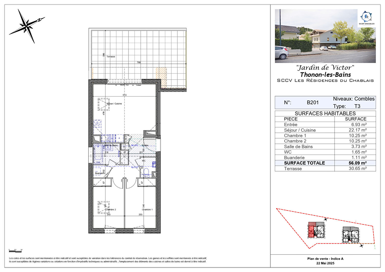 Photo THONON quartier Ripaille / Concise - T3 dernier étage avec terrasse, garage et cave image 3/6