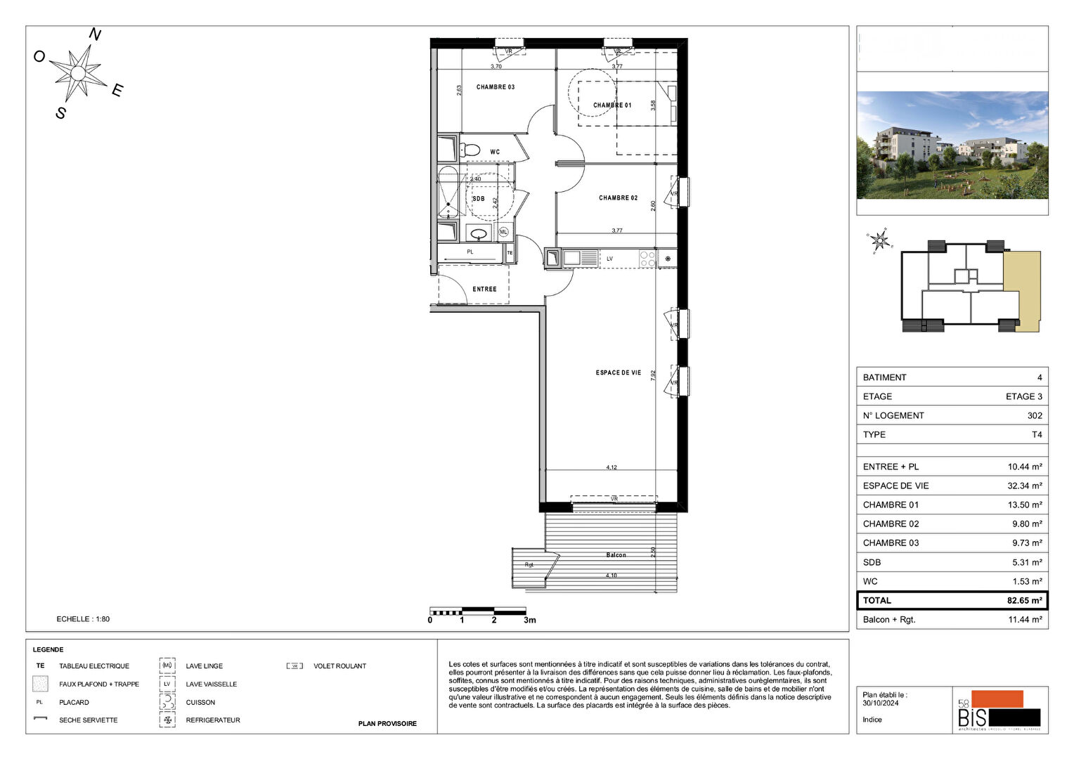 SCIEZ - Appartement T4 - 82.65m²