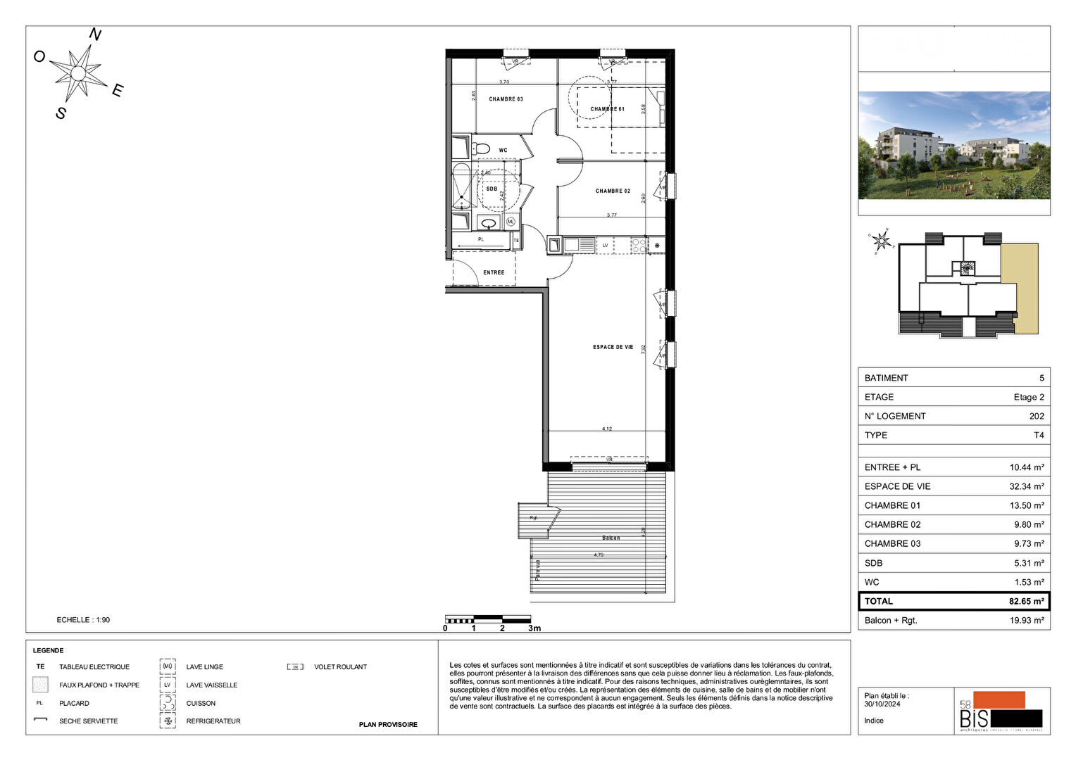 SCIEZ - Appartement T4 - 82.65m²
