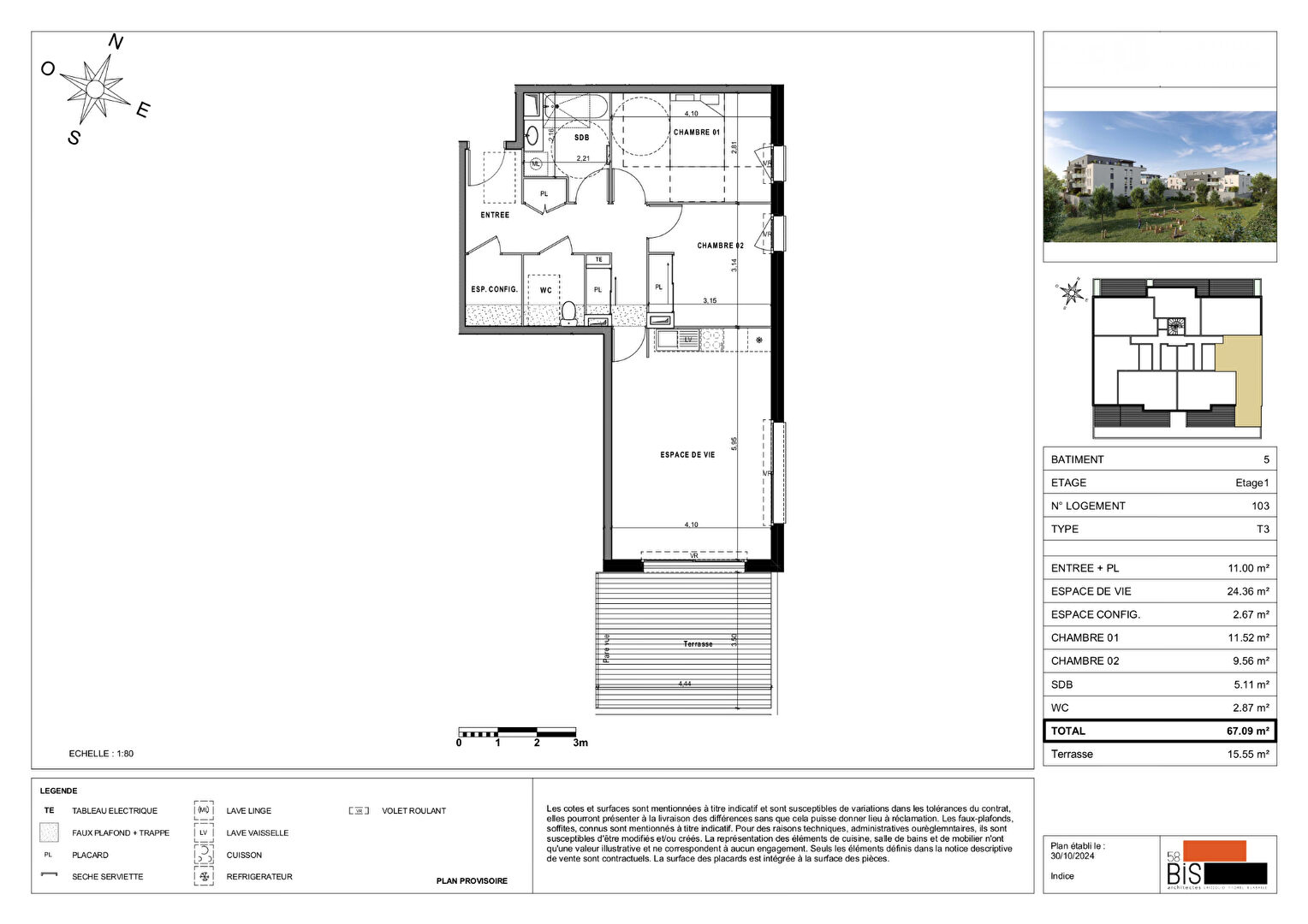 SCIEZ - Appartement T3 - 67.09m²