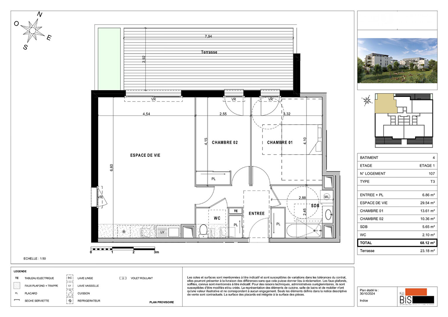 SCIEZ - Appartement T3 - 68.12m²