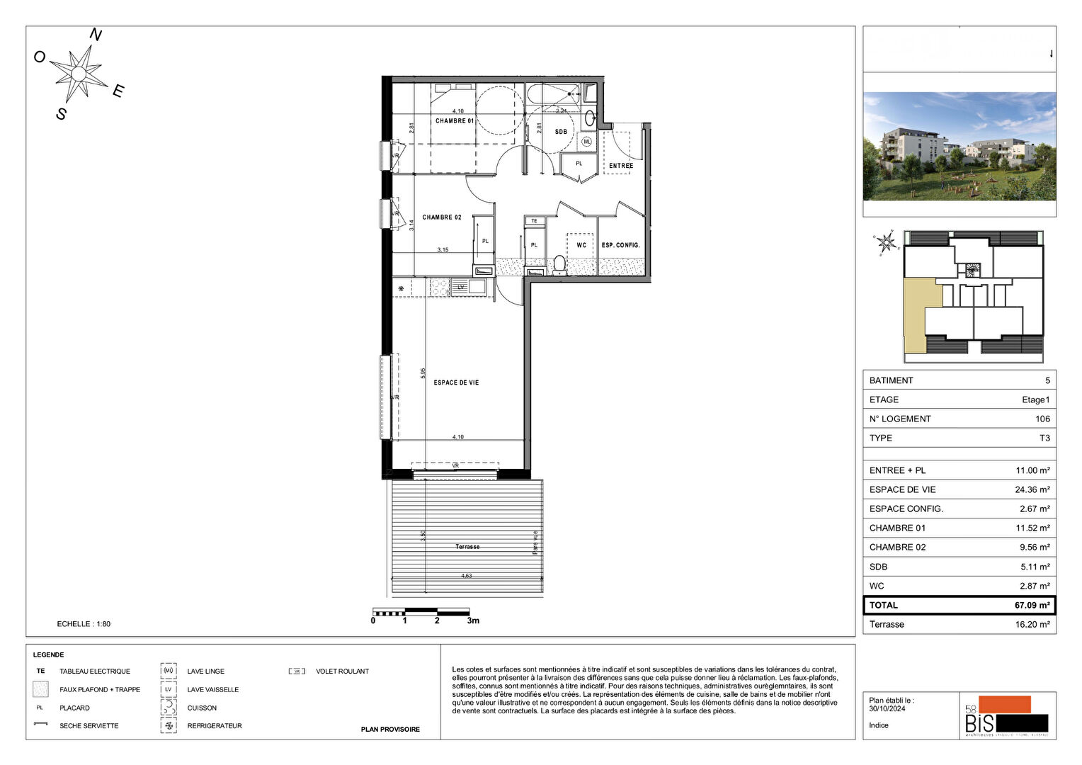 SCIEZ - Appartement T3 - 67.09m²