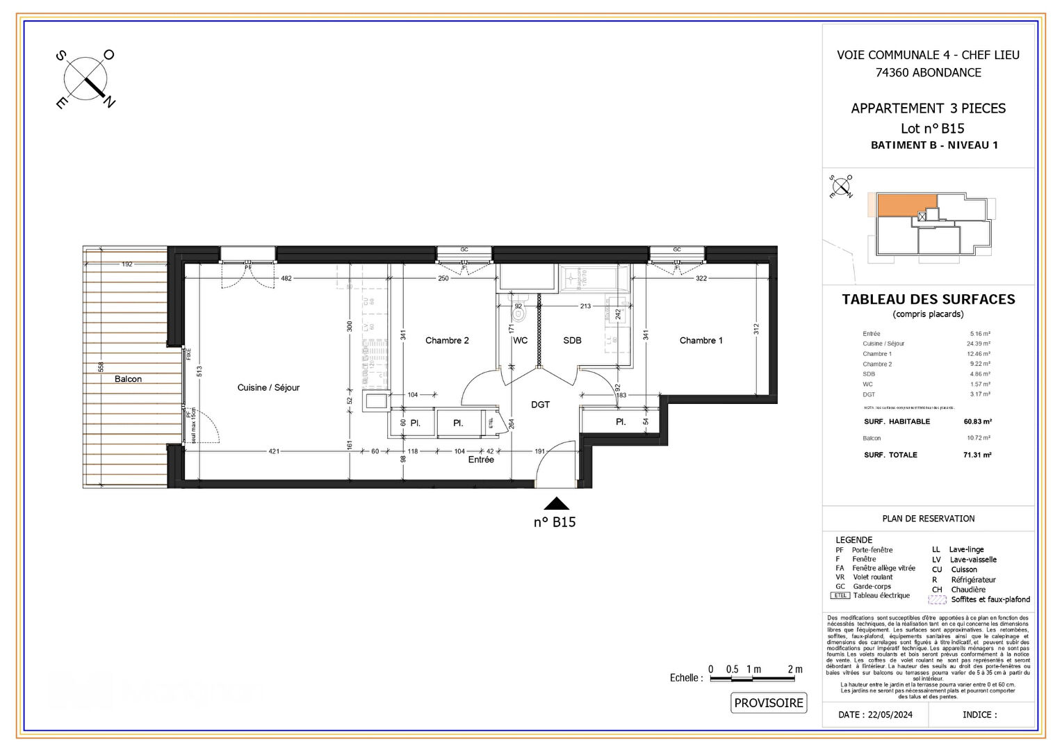 LES CHALETS DES CIMES - Appartement T3 - 60.83m²