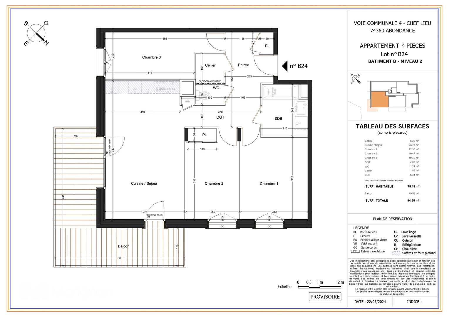 LES CHALETS DES CIMES - Appartement T4 - 75.48m²
