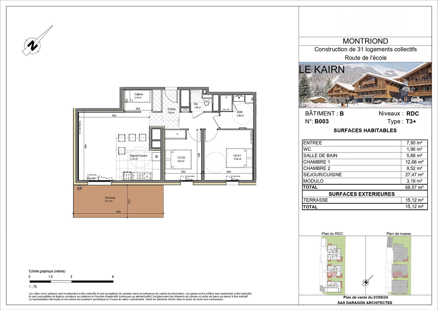 Photo LE KAIRN - MONTRIOND - Appartement T3 bis - 68.57m² image 2/4