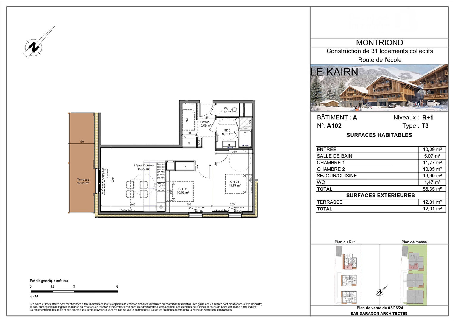 Photo LE KAIRN - MONTRIOND - Appartement T3 + cabine - 58.35m² image 2/4