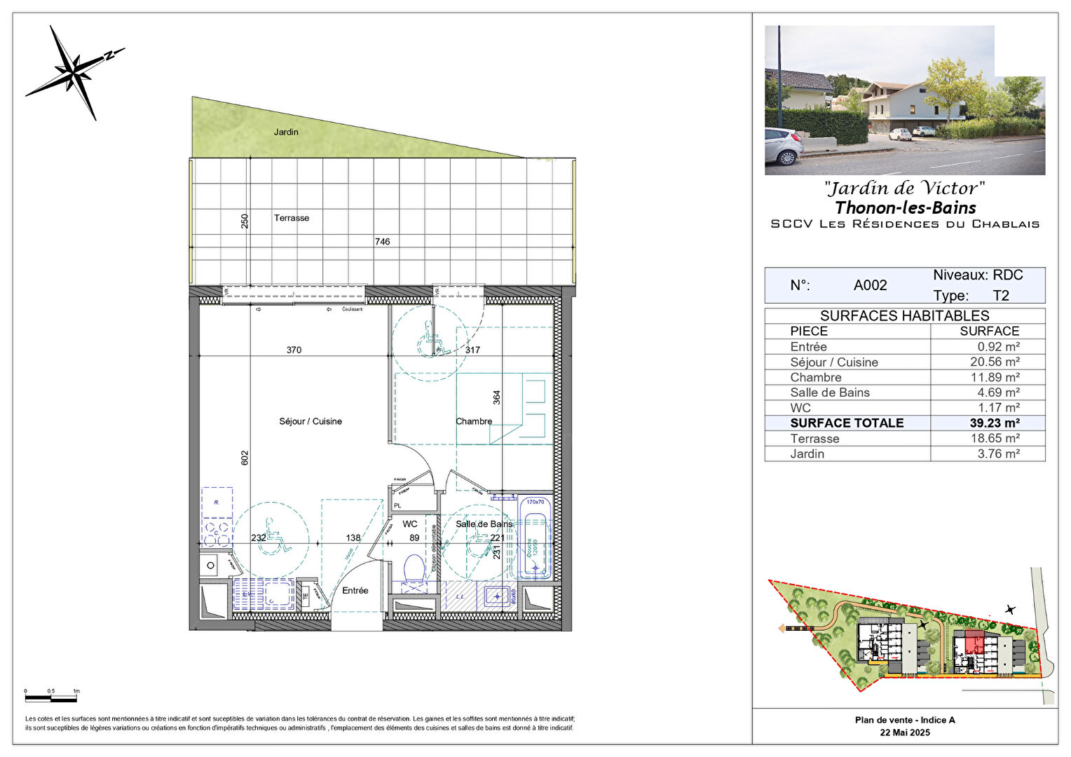 THONON quartier Ripaille / Concise - T2 en rez avec garage, parking et cave