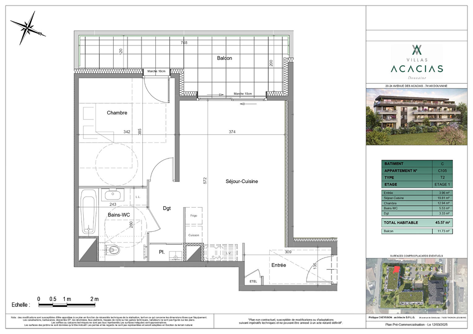 Photo DOUVAINE - Appartement T2 - 45.57m² image 2/2