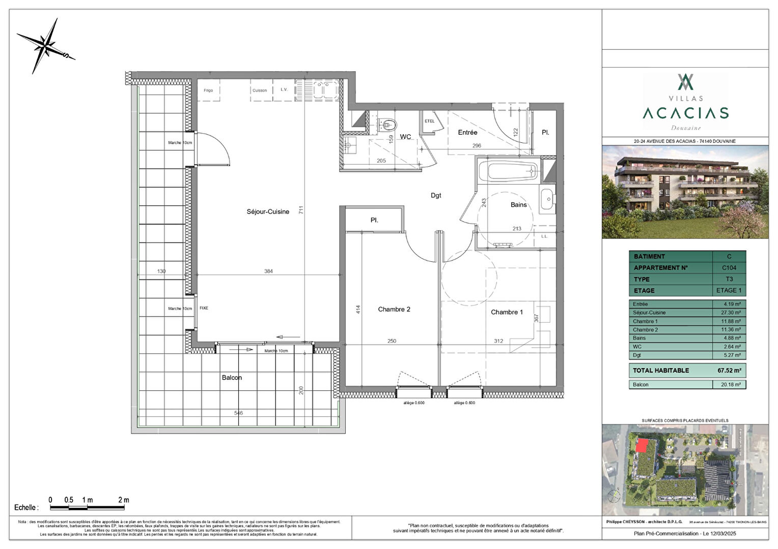 Photo DOUVAINE - Appartement T3 - 67.52m² image 2/2