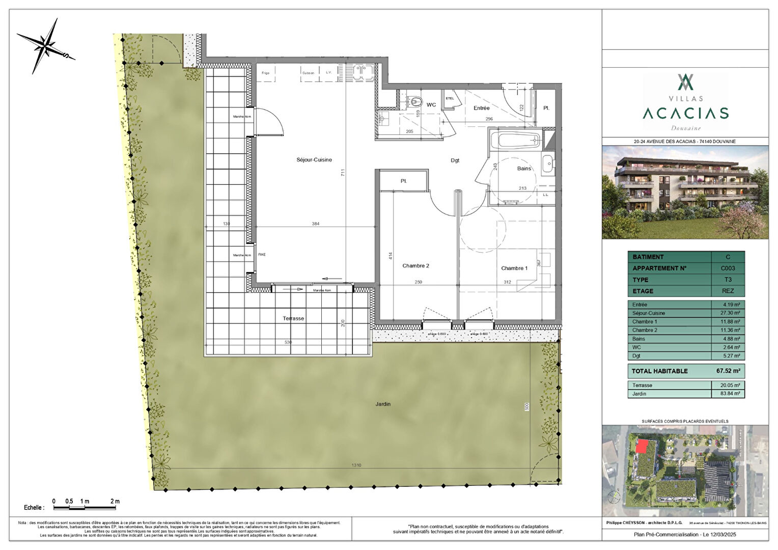 Photo DOUVAINE - Appartement T3 RDJ - 67.52m² image 2/2