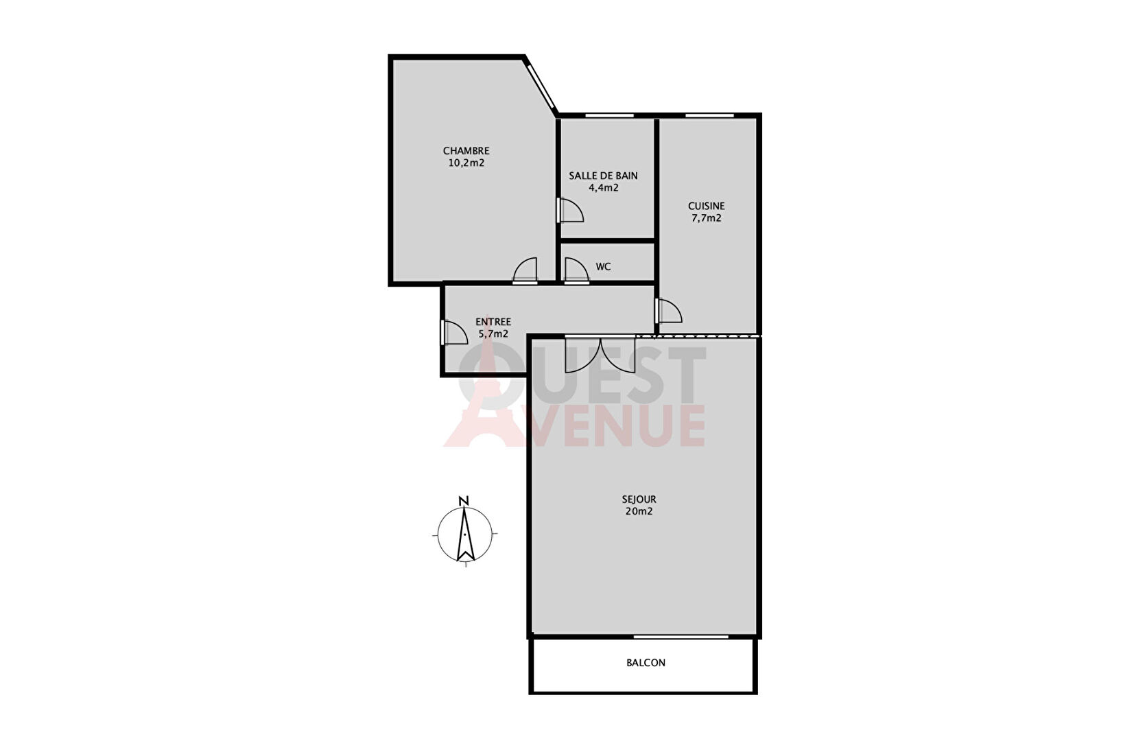 Photo Appartement Paris 2 pièce(s) 50m2 image 4/6