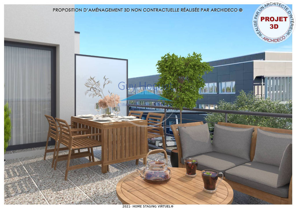 Plérin, appartement de type 2 avec terrasse.