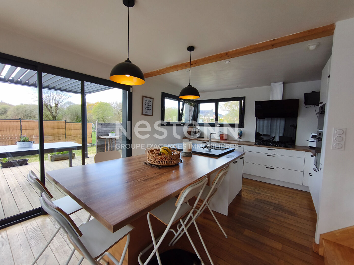 Superbe maison en bois contemporaine - 138 m² - Treffléan - Grand jardin