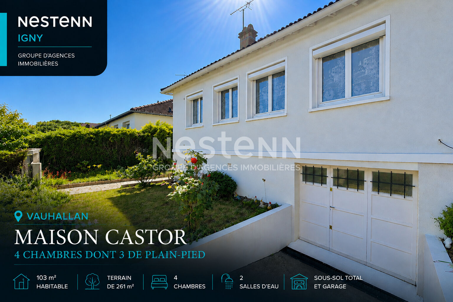 Nestenn Igny - Maison Castor Vauhallan - 4 chambres dont 3 de plain-pied - Sous-sol total - Garage 2 voitures - Jardin sans vis-à-vis - Plateau de Saclay