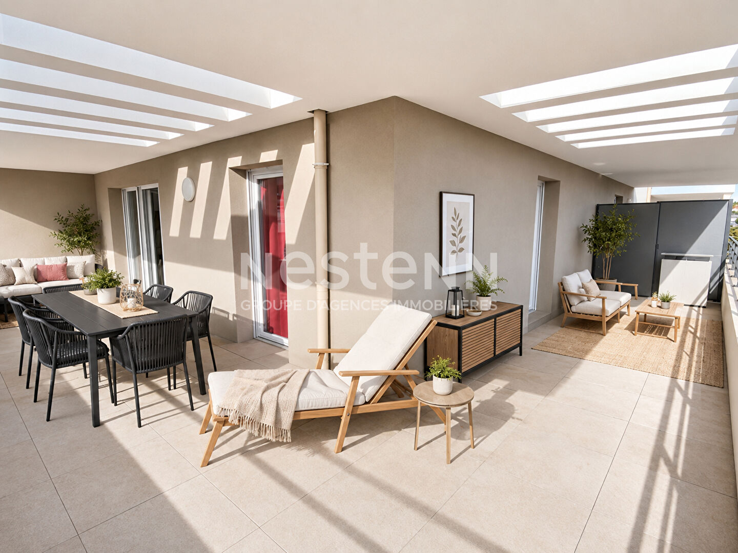 Gardanne - appartement 2 pièces - 45.05 m2 - terrasse en L 40 m2 - résidence récente sécurisée - stationnement en sous-sol - place de stationnement privative en extérieur