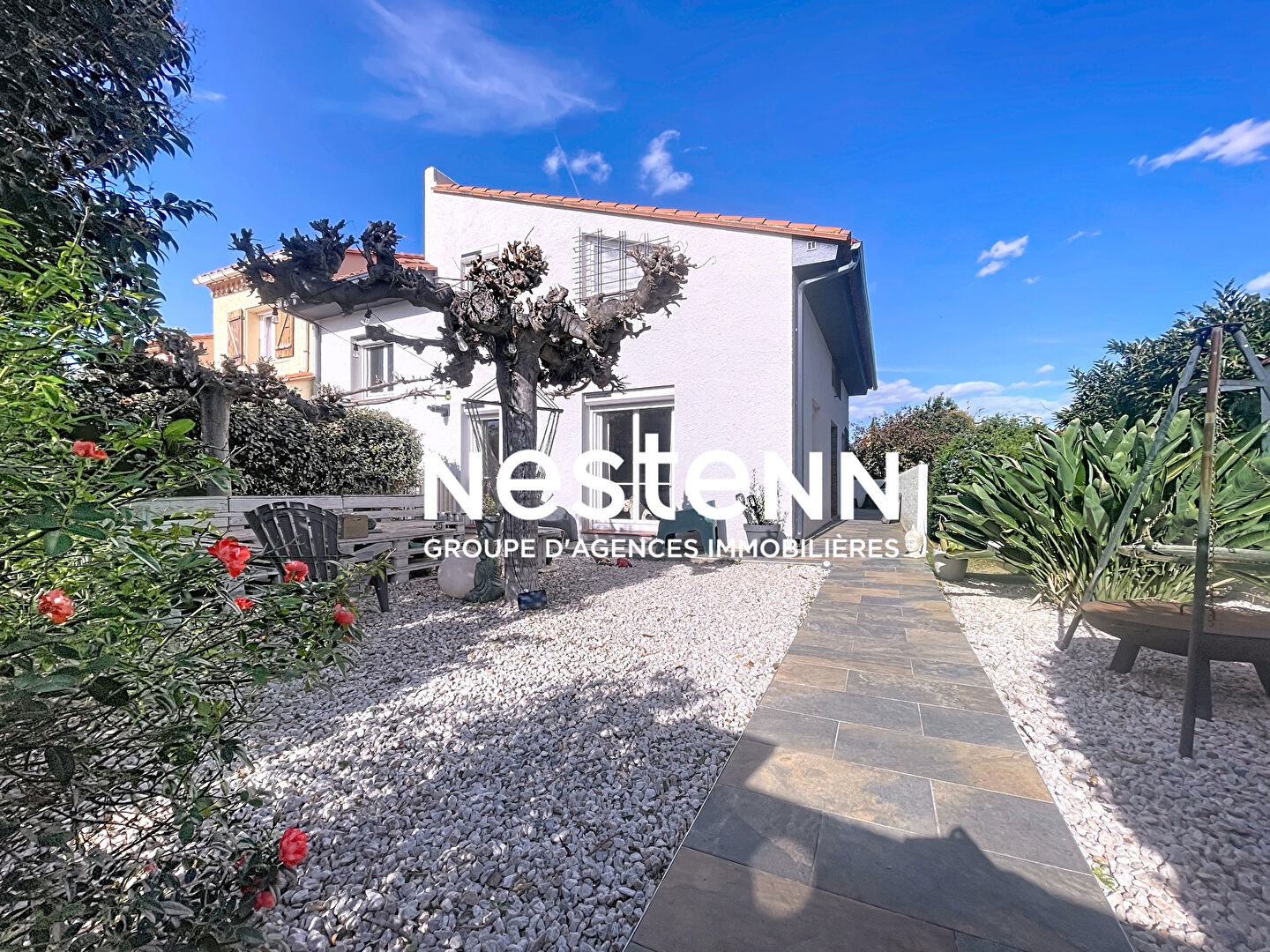 Canohès, Maison 6 pièces lumineuse, 3 faces, rénovée, garage 26 m² et jardin piscinable