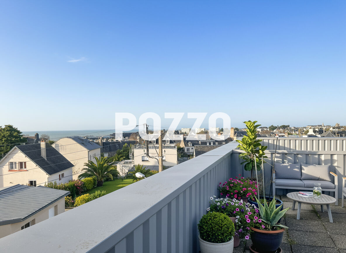 À vendre à Granville : T4 VUE MER - 3 chambres, terrasse et Garage .