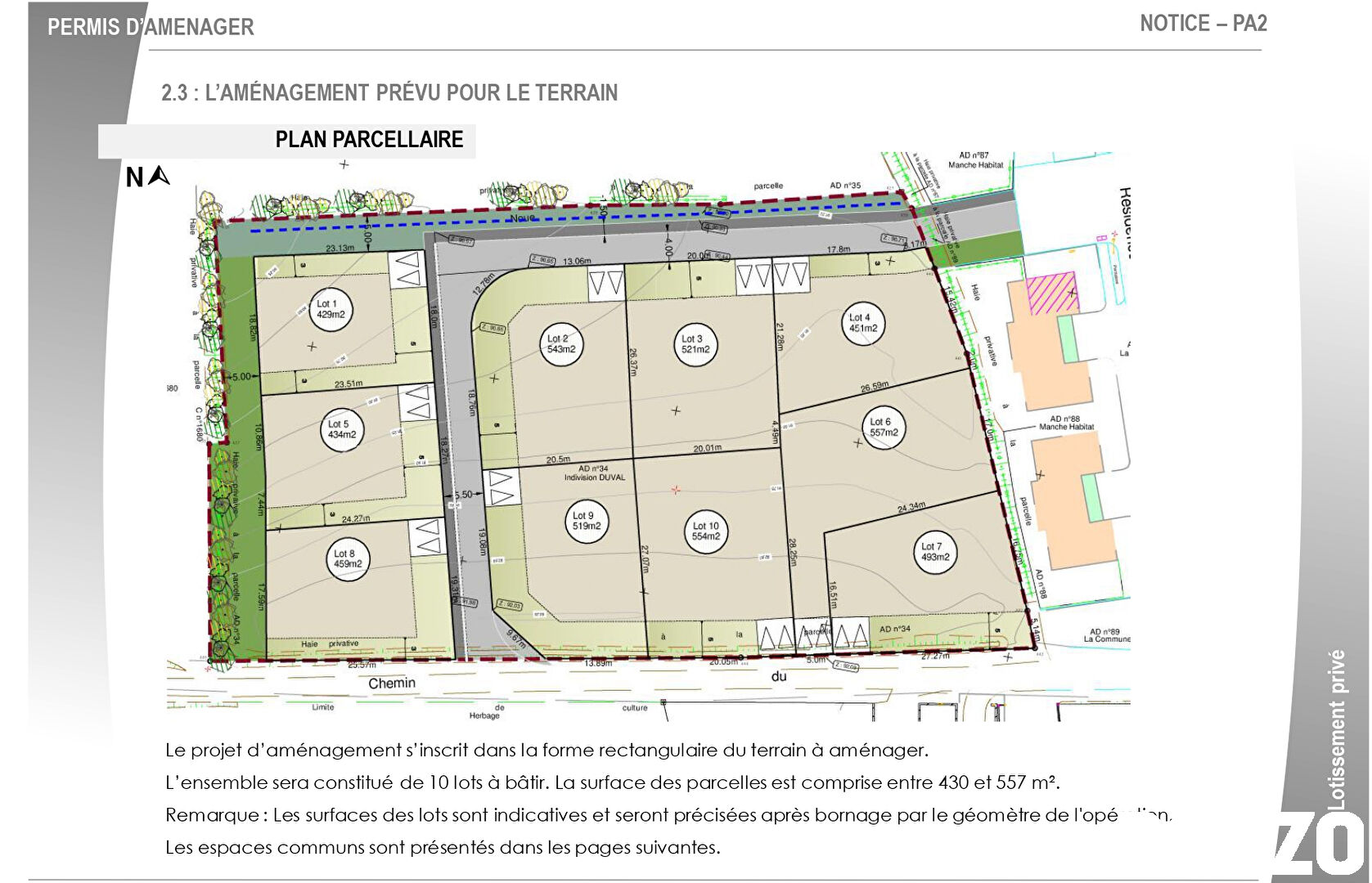 A VENDRE. DOMJEAN. TERRAIN POUR LOTISSEMENT DE 8 A 10 PARCELLES.