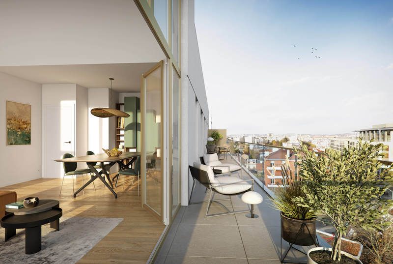 Photo ETAGE ELEVE MAGNIFIQUE T4 DE 93M2 AVEC 24M2 DE TERASSE SANS VIS À VIS VUE TRÈS DÉGAGÉE + GARAGE ET CELLIER image 2/6