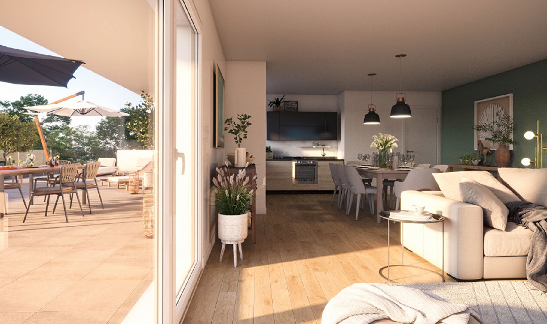 Photo APPARTEMENT T4 DE 95 M2 AVEC JARDIN PRIVATIF 140M2 image 2/4