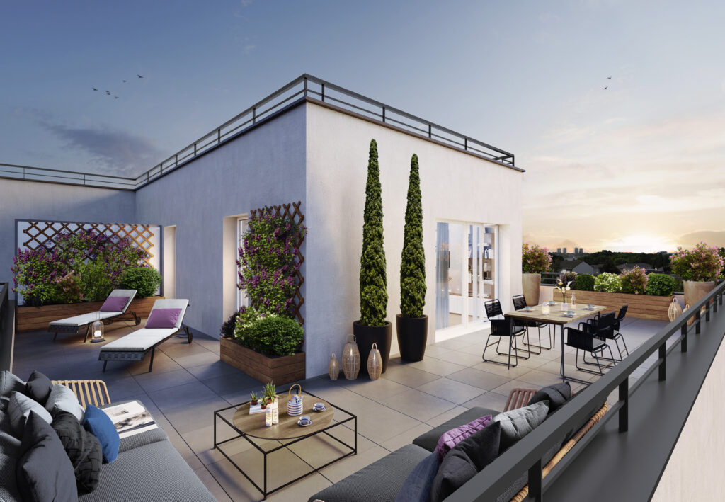 MAGNIFIQUE T4 EN DERNIER ETAGE  DE 85M2 + terrasse de 114m2 AU CALME ABSOLU