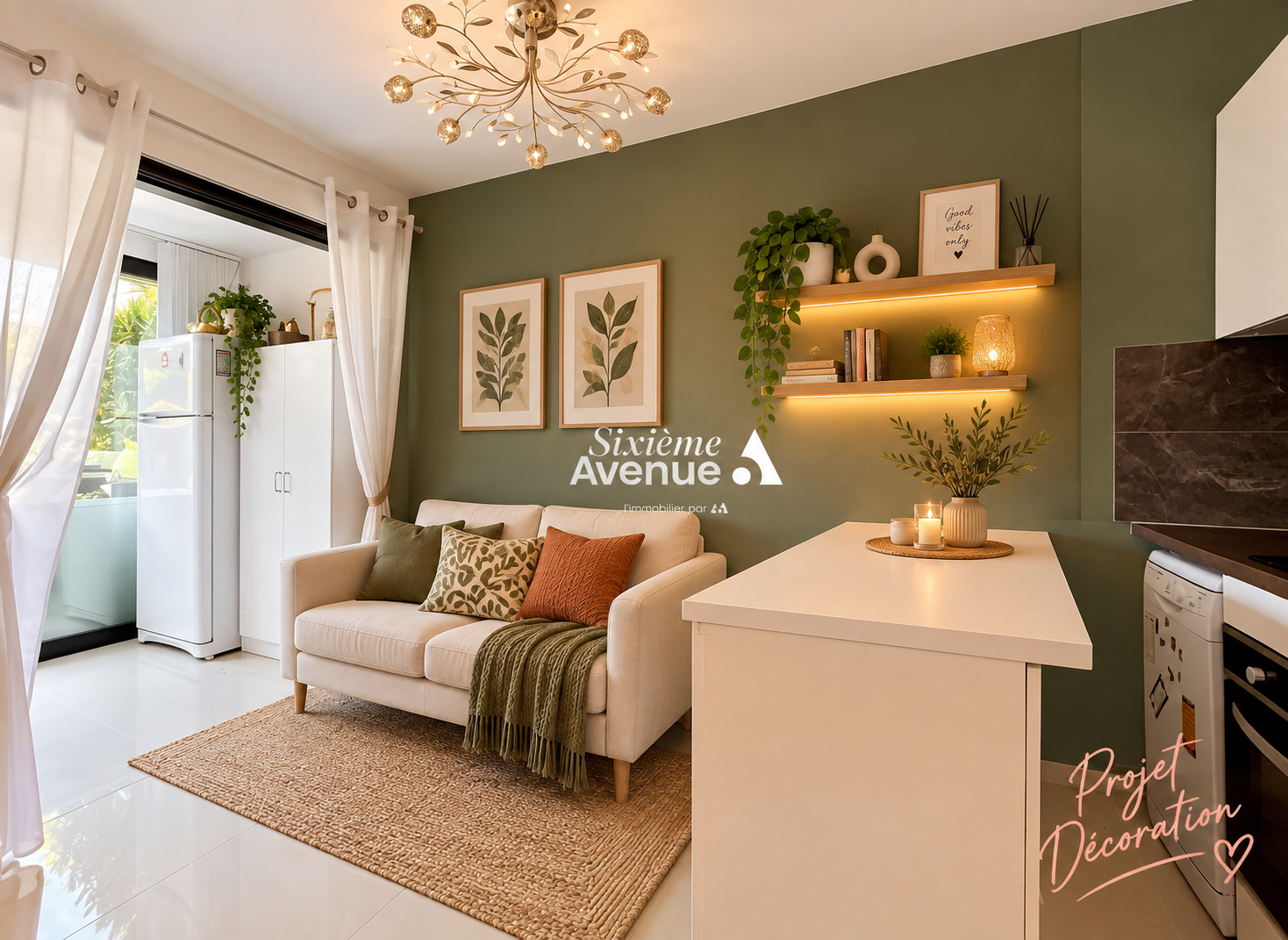 A VENDRE A MANDELIEU appartement 2 pièces en rez-de-jardin avec cave et place privative