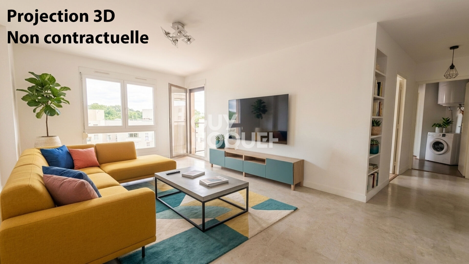 Appartement Villeurbanne  3 pièce(s) 52 m2 Dernier étage vu sur Cour