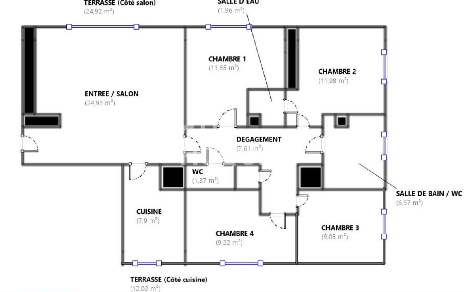 Appartement Colombes 5 pièce(s) 92.42 m2