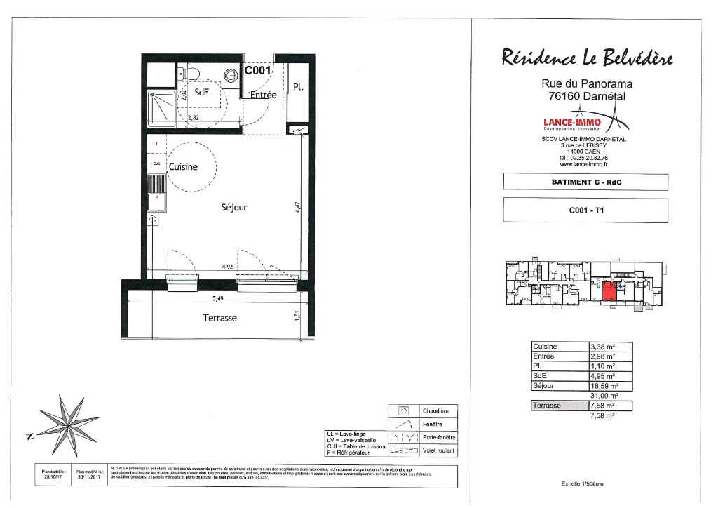 Studio avec balcon dans une résidence neuve