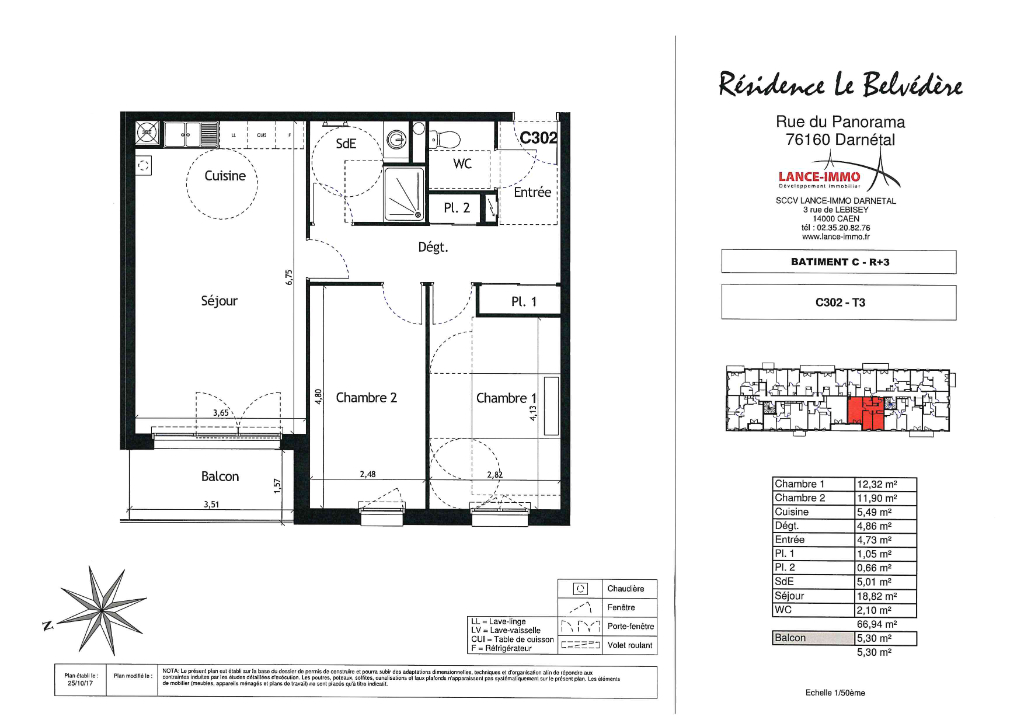 Appartement T3 neuf avec balcon