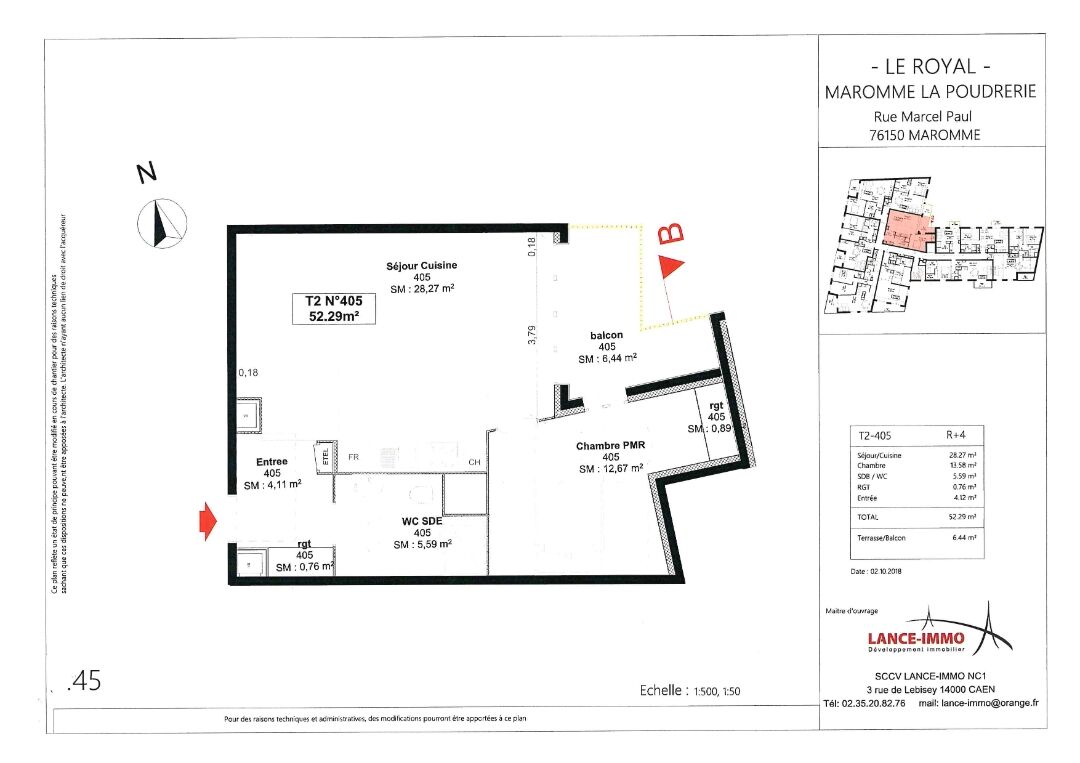 Spacieux T2 de 52 m² neuf à Maromme avec balcon