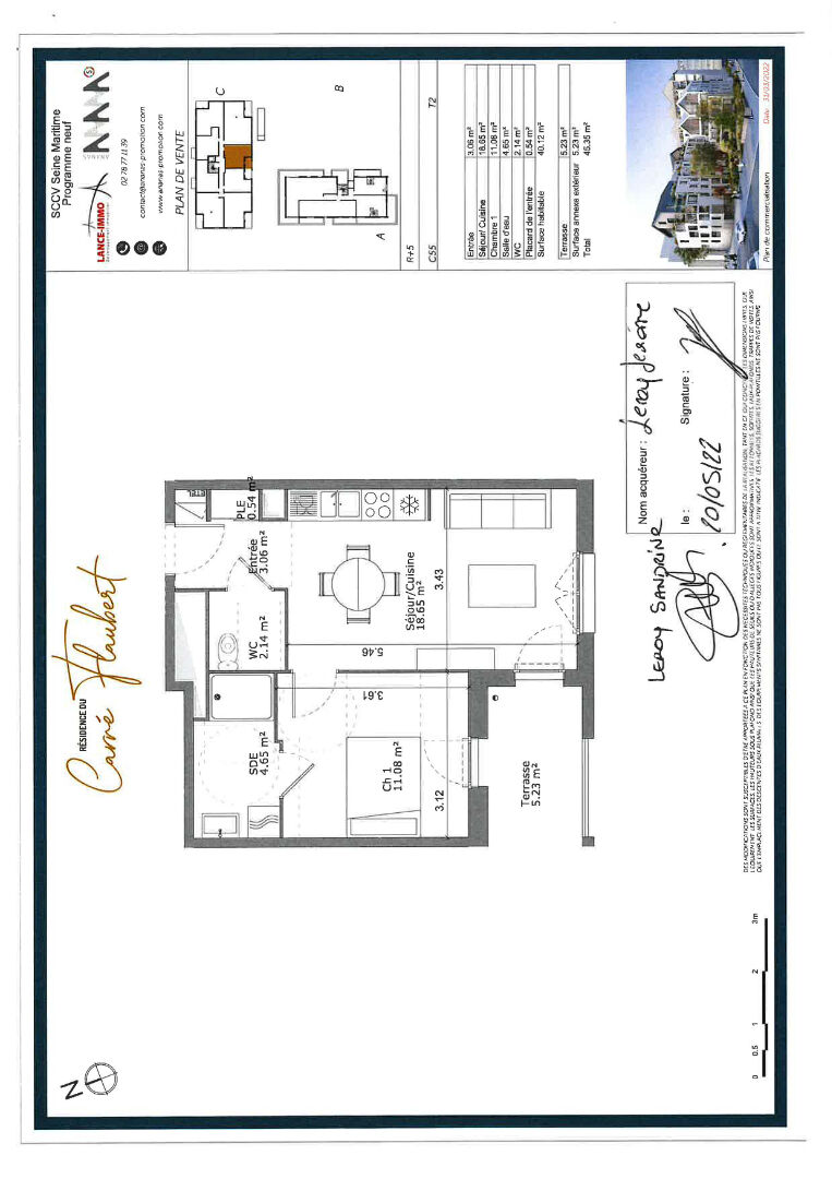 Appartement T2 neuf avec balcon sur Rouen