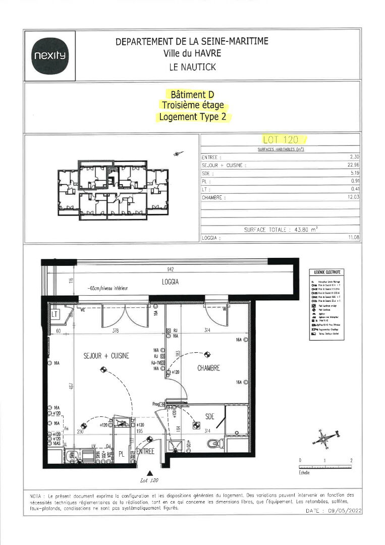 Appartement Le Havre 2 pièces 43.80 m2