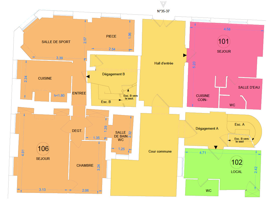 Appartement Rouen 3 pièces 55m²