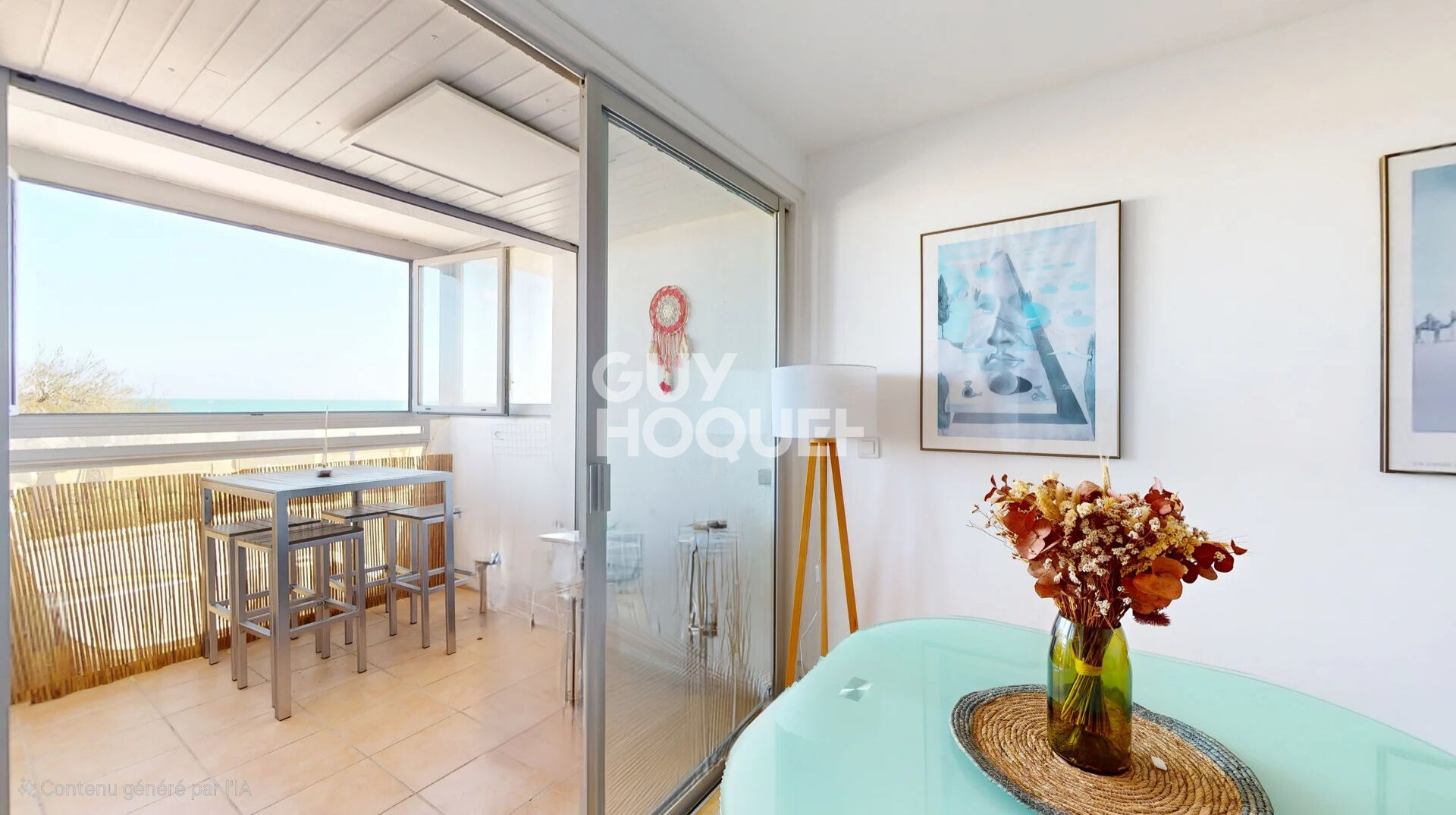 Appartement traversant - Vue mer - T2 de 39.22m² + 6.32 m² de loggia_