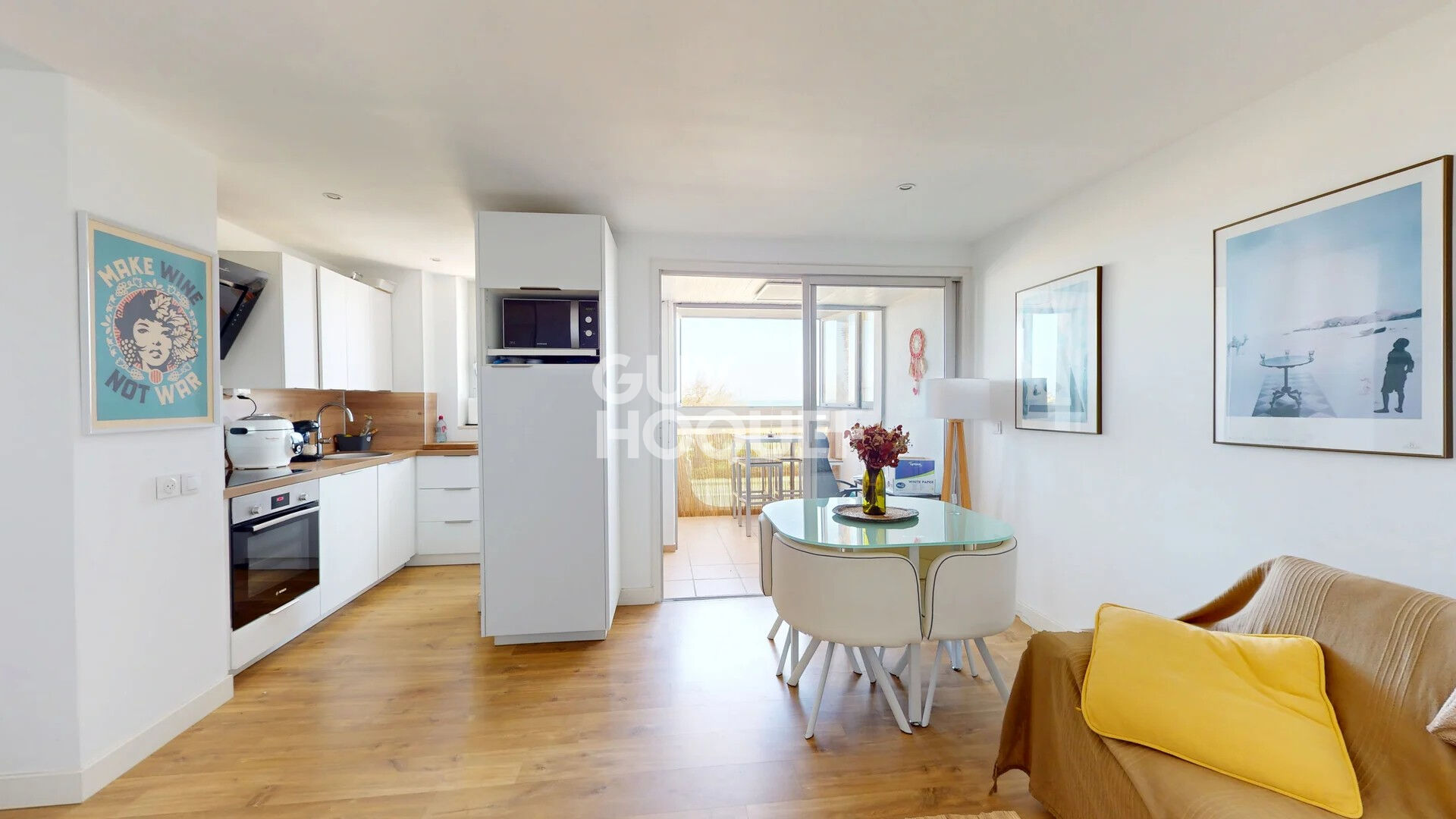 Appartement traversant - Vue mer - T2 de 39.22m² + 6.32 m² de loggia_