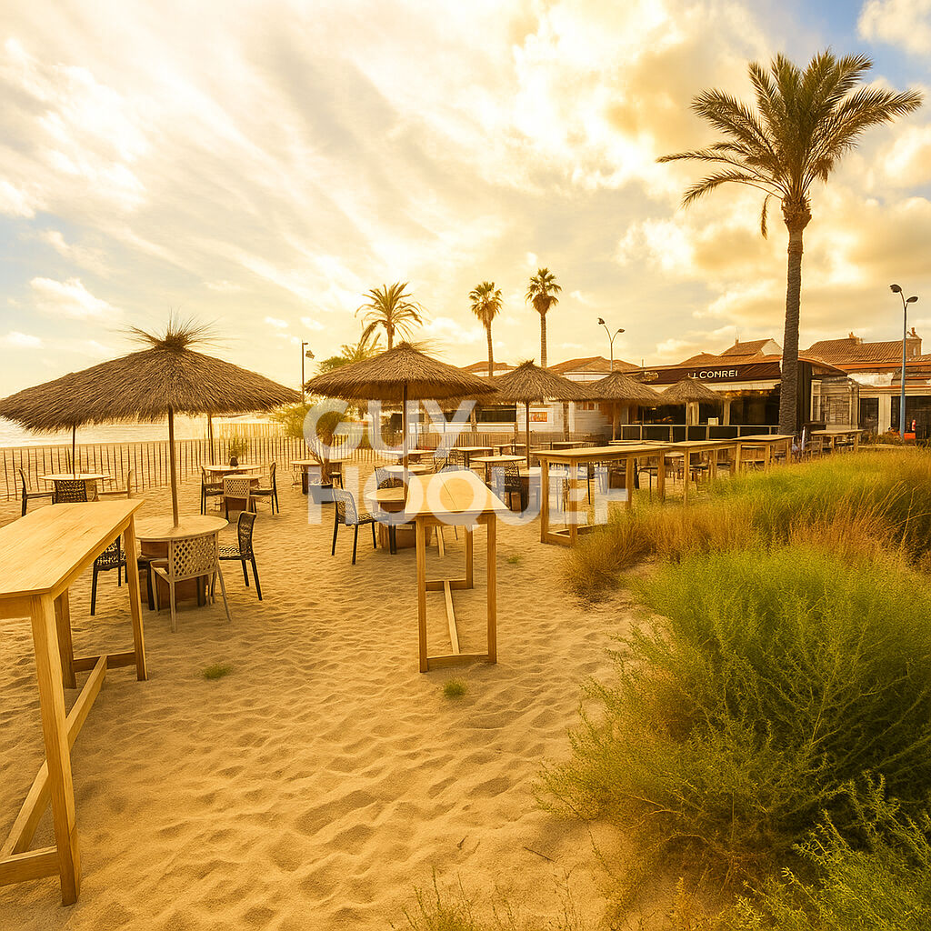 RESTAURANT  FRONT DE MER  TERRRASE SUR LA PLAGE  UNIQUE