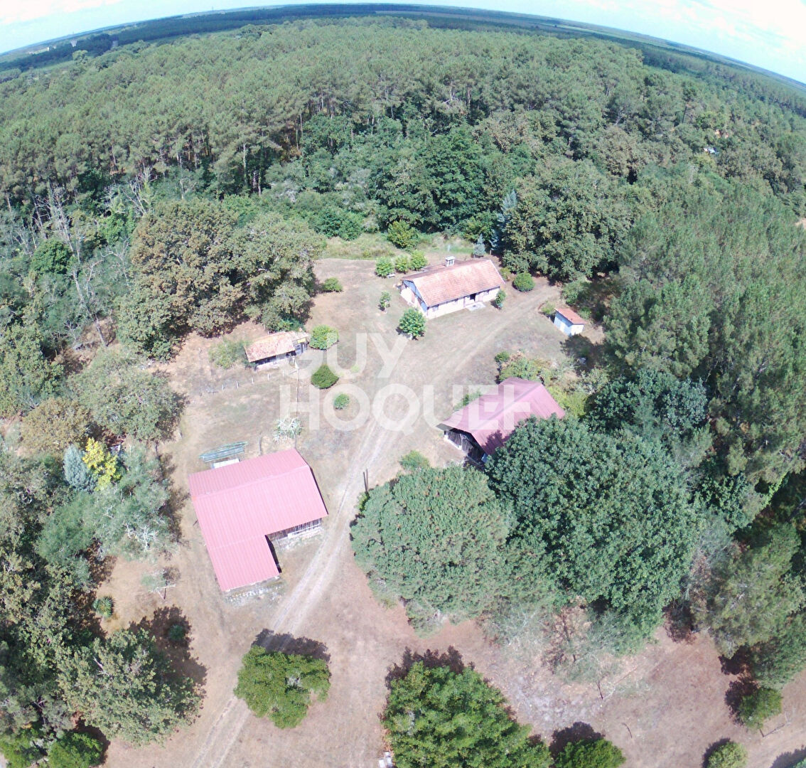 Landaise à rénover, 250m² d'annexes, 3 chambres, 2Ha