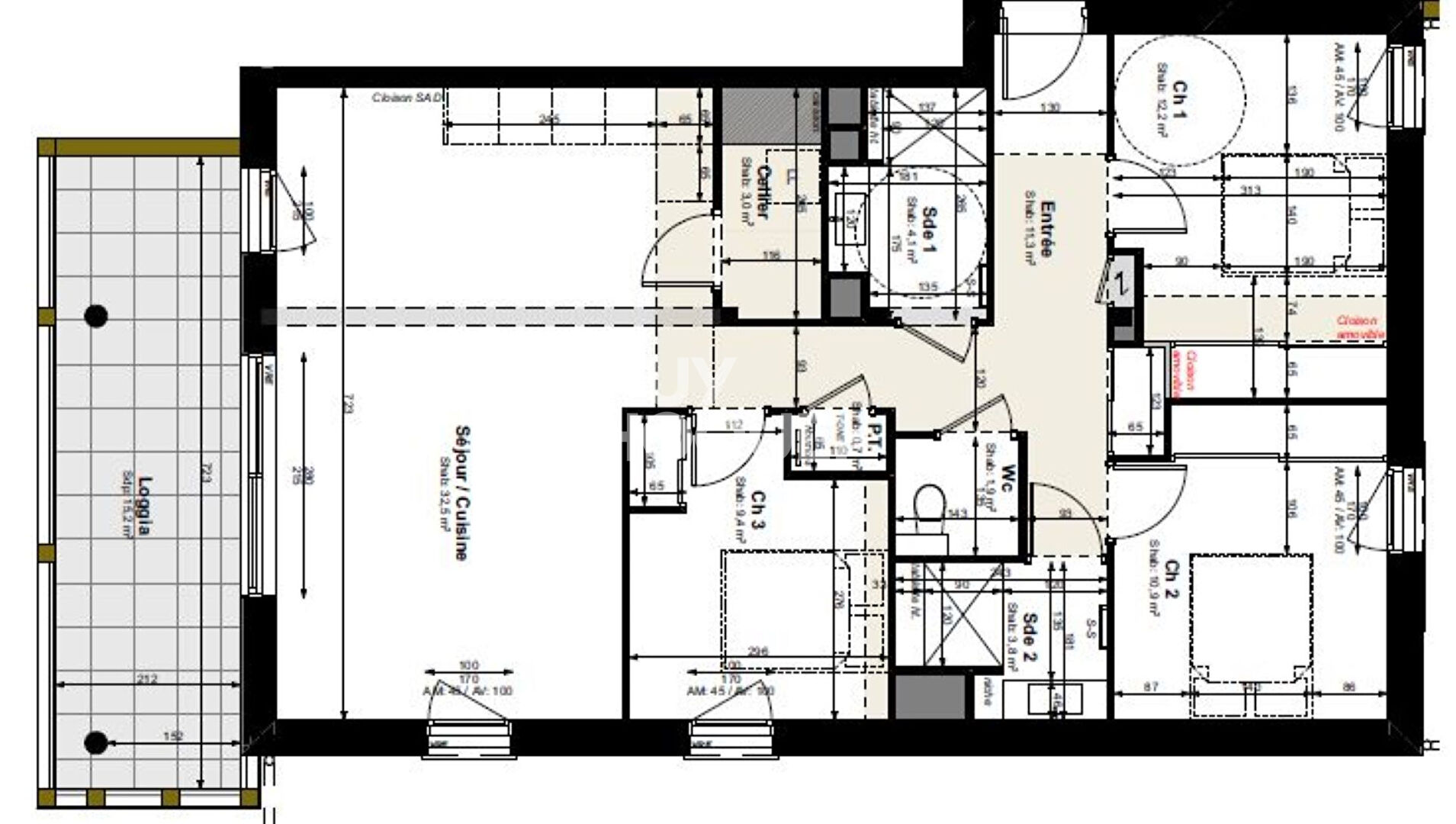 Appartement T4  89m²