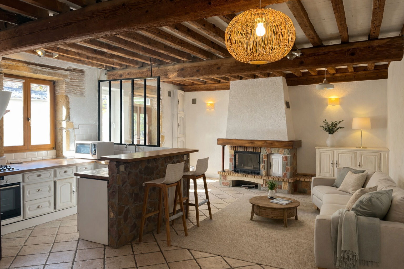 Maison 3 pièces - 90 m²  Jardin & Double garage - Miribel centre