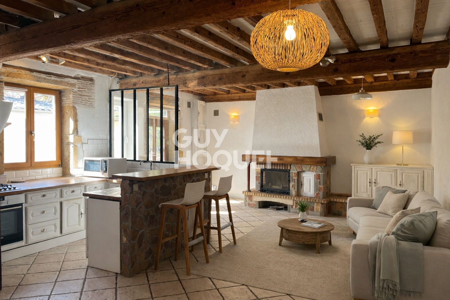 Maison 3 pièces - 90 m²  Jardin & Double garage - Miribel centre