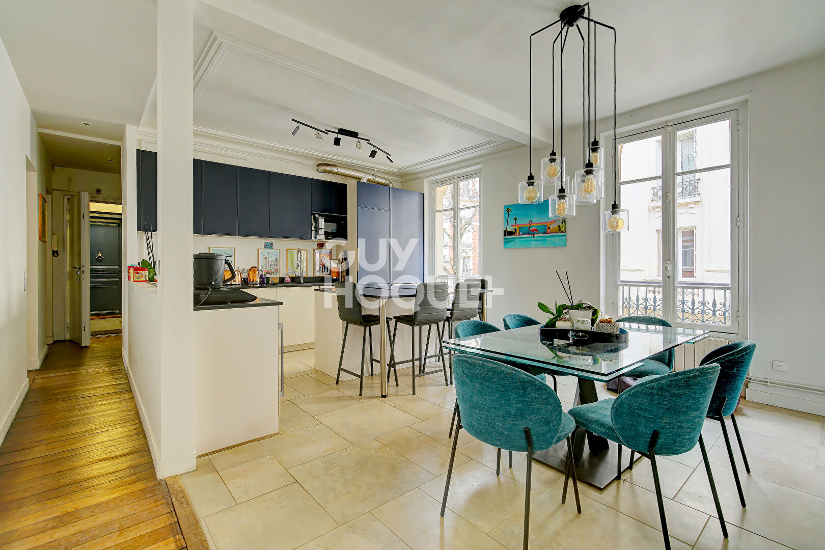 PARIS XVI, PASSY,  APPARTEMENT FAMILIAL, 4 CHAMBRES, BALCON, 129 M2 AVEC CAVE ET PARKING